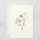 White Tan Rustic Boho Wildflower Wedding 招待状 (裏面)