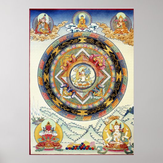 White Tara Mandala Poster ポスター (正面)