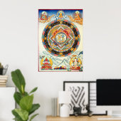 White Tara Mandala Poster ポスター (ホームオフィス)