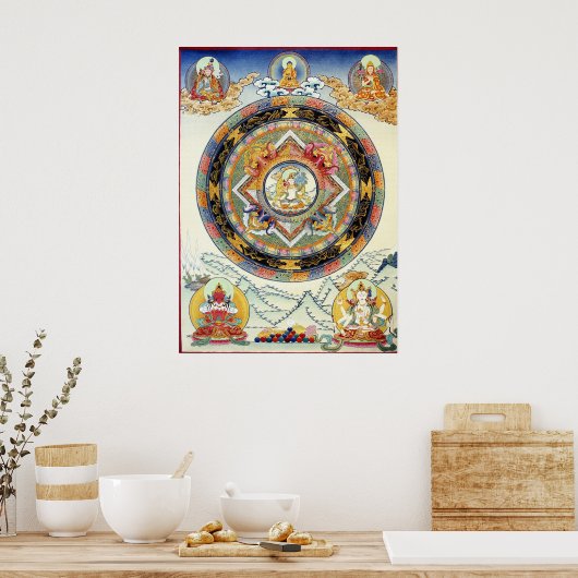 White Tara Mandala Poster ポスター (キッチン)