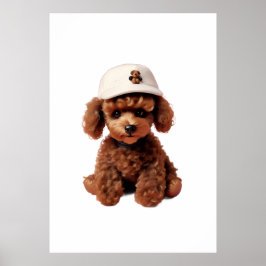 White Teacup Poodle Folder ポスター