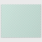 White & Teal Checkerboard Wrapping Paper Roll ラッピングペーパー (フラット)