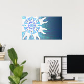 White Teeth Mandala Dentist-Orthodontist Poster ポスター (ホームオフィス)