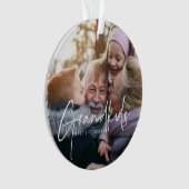 White Text | Grandkids Make Life Grand 写真 オーナメント (正面)