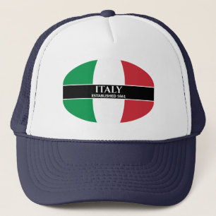 White Text Italy Established 1861 Flag キャップ