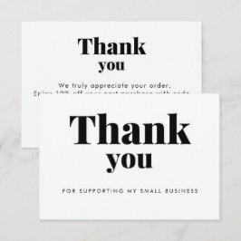 White Thank You Card Discount Code Logo サンキューカード