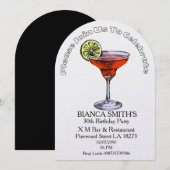 White Theme Adult Birthday   招待状 (正面/裏面)