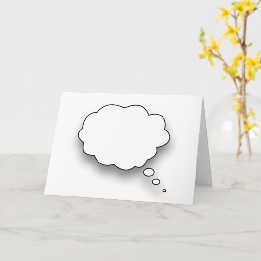 White Thought Bubble On White for Thinking of You カード (黄色い花)