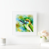 White throated Bee eater 251024AREF144 - Watercolo スクエア壁時計 (ホーム)