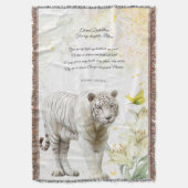 White Tiger and Lilies Devotion Blanket スローブランケット (正面縦)
