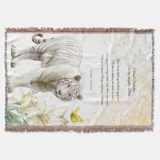 White Tiger and Lilies Devotion Blanket スローブランケット (正面)