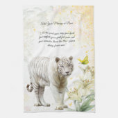 White Tiger and Lilies Stardust キッチンタオル (縦)