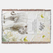 White Tiger and Lilies Throw Blanket スローブランケット (正面)