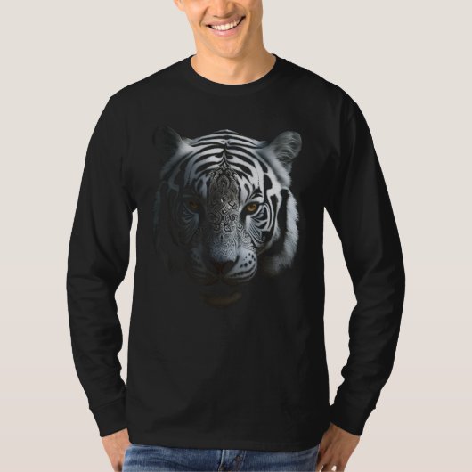 White Tiger Artwork - Mandala Animal Art Tiger Tシャツ (正面)