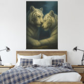 White Tiger – Eternal Affection • Premium Fine Art キャンバスプリント (インサイチュ (寝室))