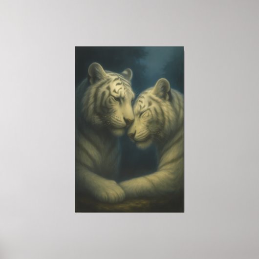 White Tiger – Eternal Affection • Premium Fine Art キャンバスプリント (正面)