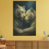 White Tiger – Eternal Affection • Premium Fine Art キャンバスプリント (インサイチュ (リビング))