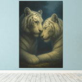 White Tiger – Eternal Affection • Premium Fine Art キャンバスプリント (インサイチュ (ウッドフロア))