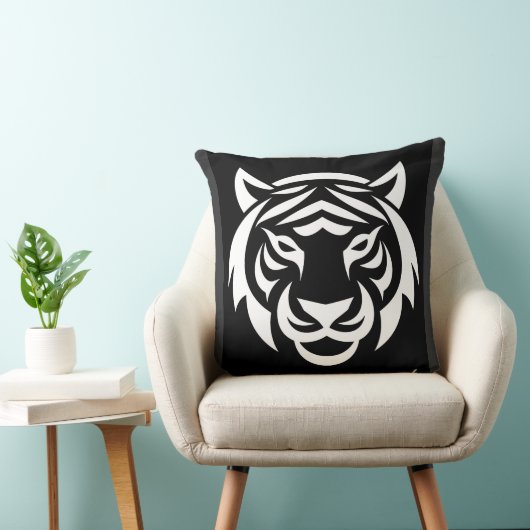 White Tiger Face Pillow クッション (椅子)