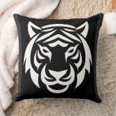 White Tiger Face Pillow クッション (ブランケット)