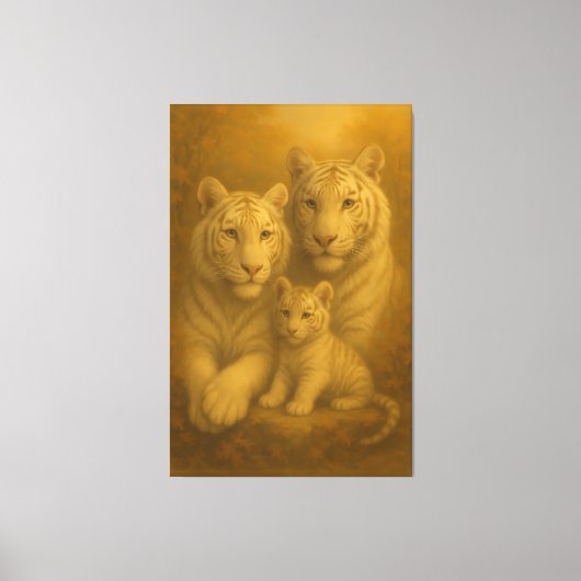 White Tiger Family – Fine Art Premium Canvas キャンバスプリント (正面)