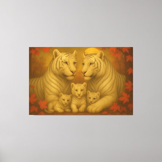 White Tiger Family – Ultra Premium Fine Art Canvas キャンバスプリント (正面)