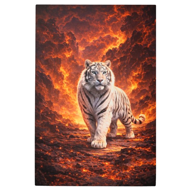 White Tiger Fantasy Art | Man Jiang Hong Art Serie メタルプリント (正面)