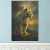 White Tiger – Fine Art Print キャンバスプリント (インサイチュ (ウッドフロア))
