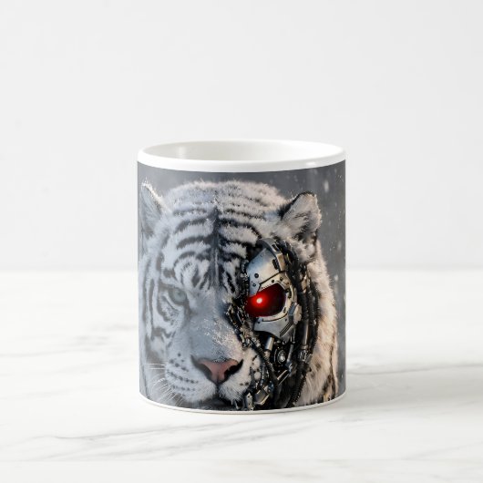 White tiger futuristic sci-fi guardian mug コーヒーマグカップ (中央)