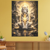 White Tiger Guardian Meditation Power キャンバスプリント (インサイチュ (リビング))