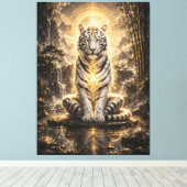 White Tiger Guardian Meditation Power キャンバスプリント (インサイチュ (ウッドフロア))
