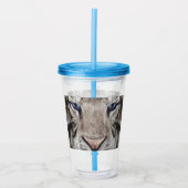 White Tiger Head Wildlife Aesthetic アクリルタンブラー (正面)