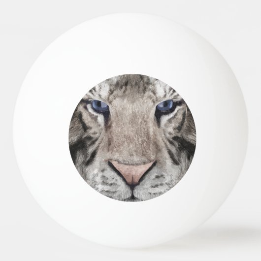 White Tiger Head Wildlife Aesthetic 卓球ボール (正面)