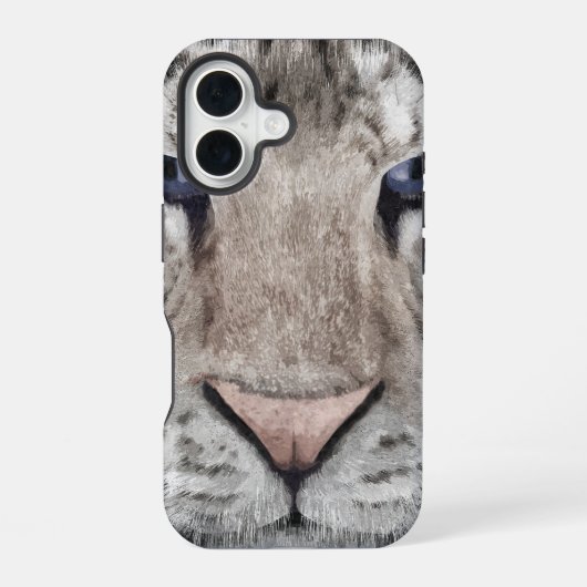 White Tiger Head Wildlife Aesthetic iPhone 16ケース (裏面)