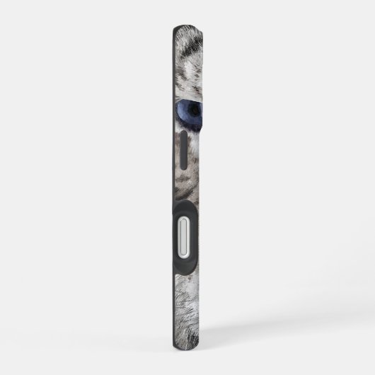 White Tiger Head Wildlife Aesthetic iPhone 16ケース (右側面)