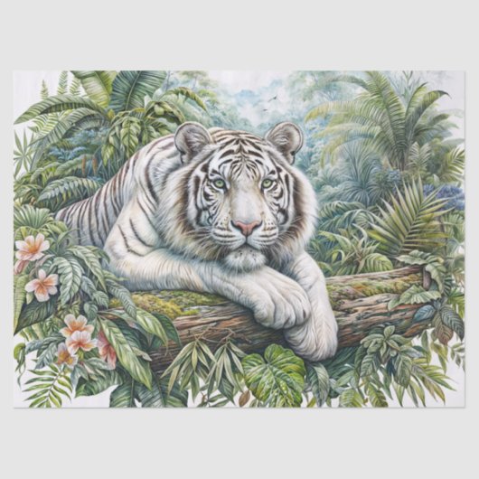 White Tiger In Lush Jungle  薄葉紙 (正面)