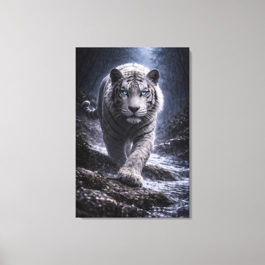 White Tiger in Motion – ManJiangHong Art Series キャンバスプリント (正面)