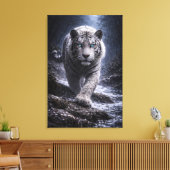 White Tiger in Motion – ManJiangHong Art Series キャンバスプリント (インサイチュ (リビング))