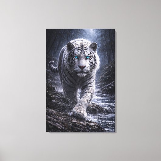 White Tiger in Motion – ManJiangHong Art Series キャンバスプリント (正面)