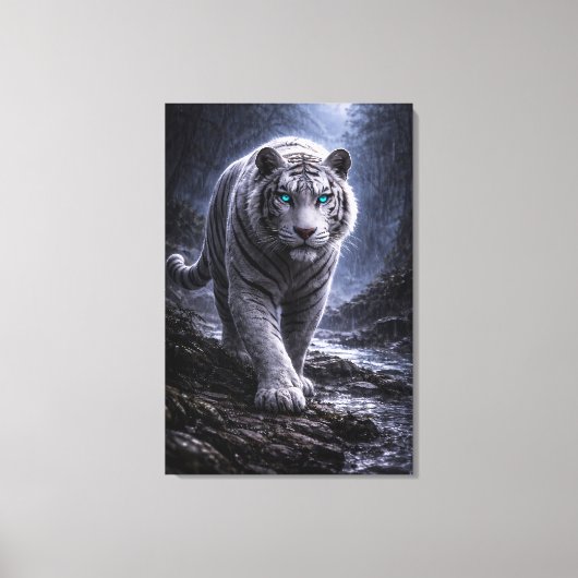 White Tiger in Motion – ManJiangHong Art Series キャンバスプリント (正面)