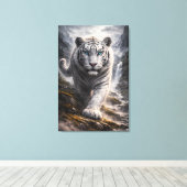 White Tiger in Motion – ManJiangHong Art Series キャンバスプリント (インサイチュ (ウッドフロア))