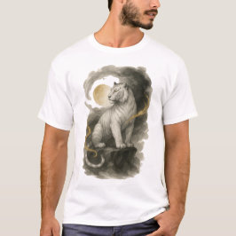 【White Tiger Japanese Ink Art T-Shirt】 Tシャツ