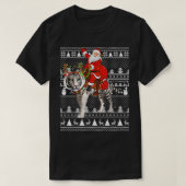 White Tiger Lover Santa Riding White Tiger Ugly Ch Tシャツ (デザイン正面)