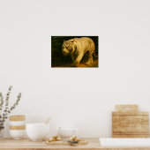 White Tiger Majesty – Stylized Wildlife Art Print ポスター (キッチン)