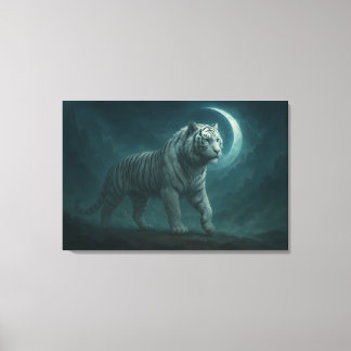 White Tiger – Mystical Fantasy Portrait – ManJiang キャンバスプリント