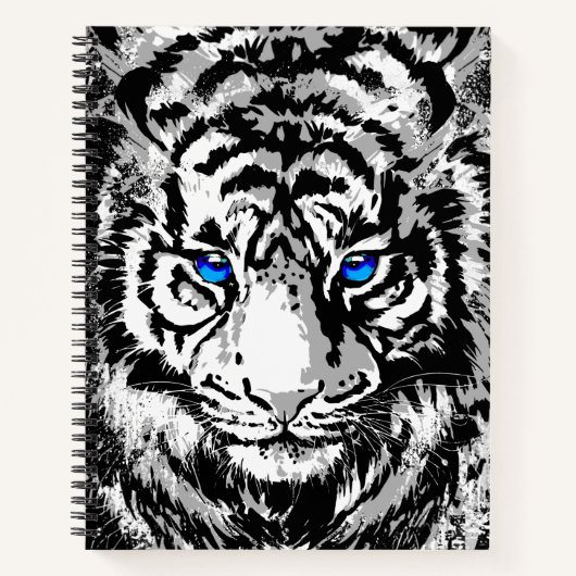 White Tiger Notebook - Tiger Artwork – 野生生物 ノートブック (正面)