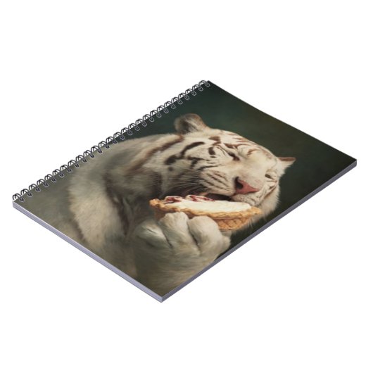 White Tiger Pie Notes – Elegant Notebook ノートブック (左側)