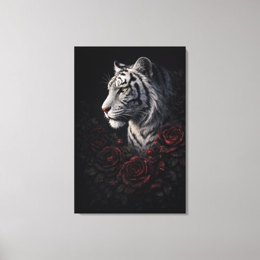 White Tiger Portrait – Calm Power and Silent Gaze キャンバスプリント (正面)