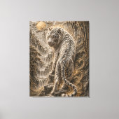 White Tiger Relief Art – Oriental Engraved Style M キャンバスプリント (正面)