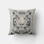 White tiger - Stained Glass Mosaic Digital Art クッション (裏面)